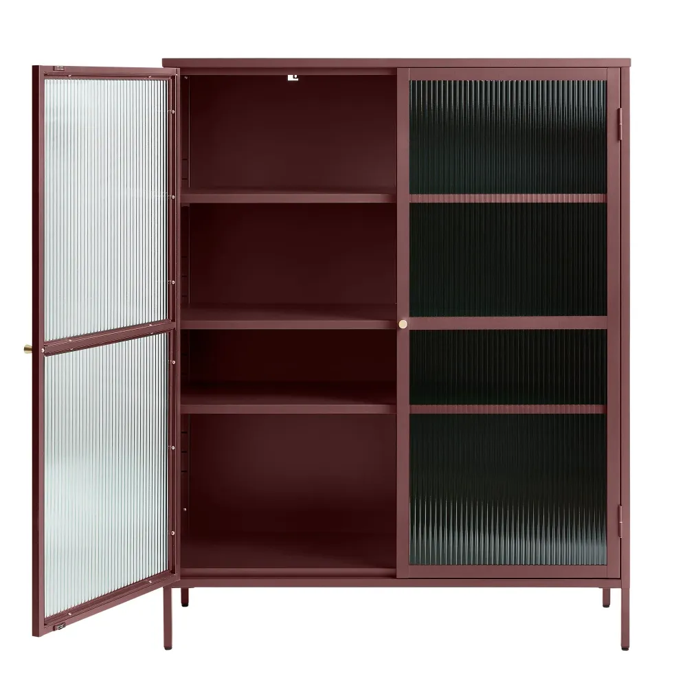 Riviera Vitrinskåp 140 cm Vinröd