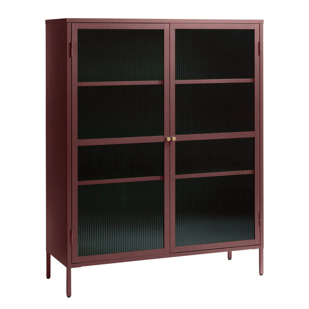 Riviera Vitrinskåp 140 cm Vinröd