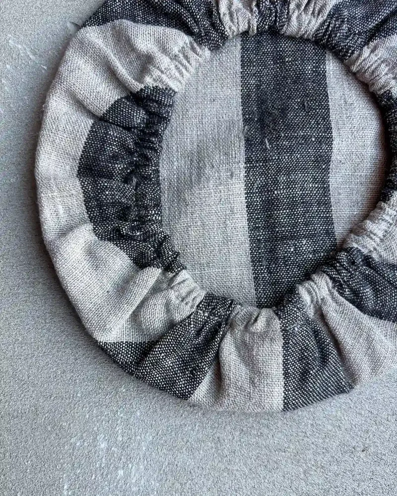 Skålöverdrag i naturlinne (30 cm) | Bredrandig