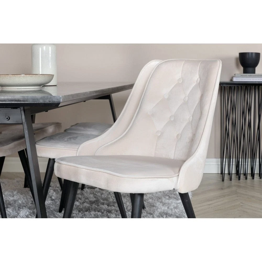 Venture Home Matstol Velvet Lyx Sammet duo-pack Beige