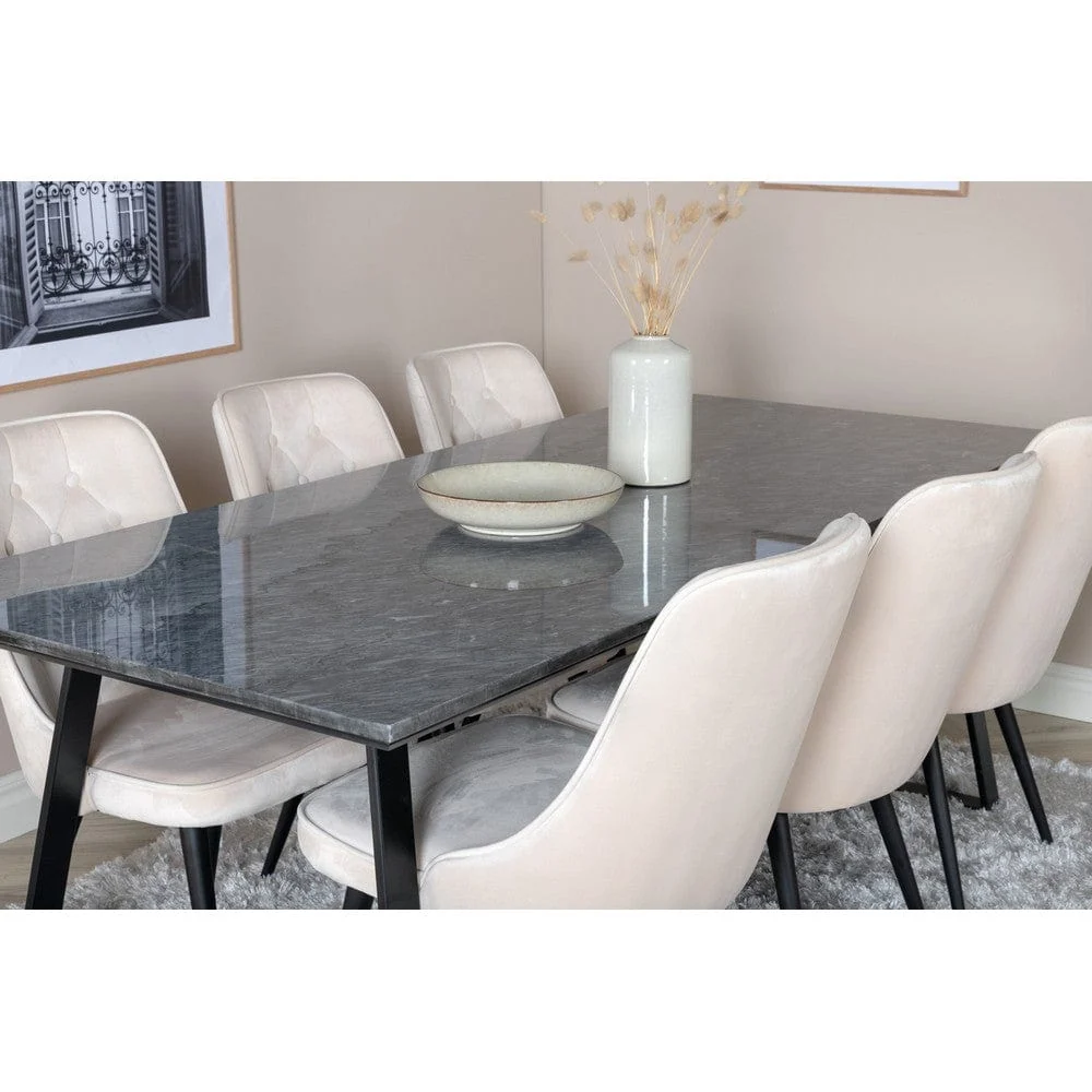 Venture Home Matstol Velvet Lyx Sammet duo-pack Beige
