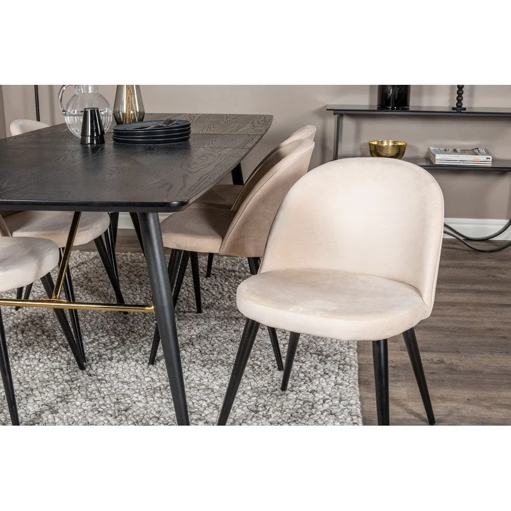 Venture Home Matstol Velvet pair-set Beige