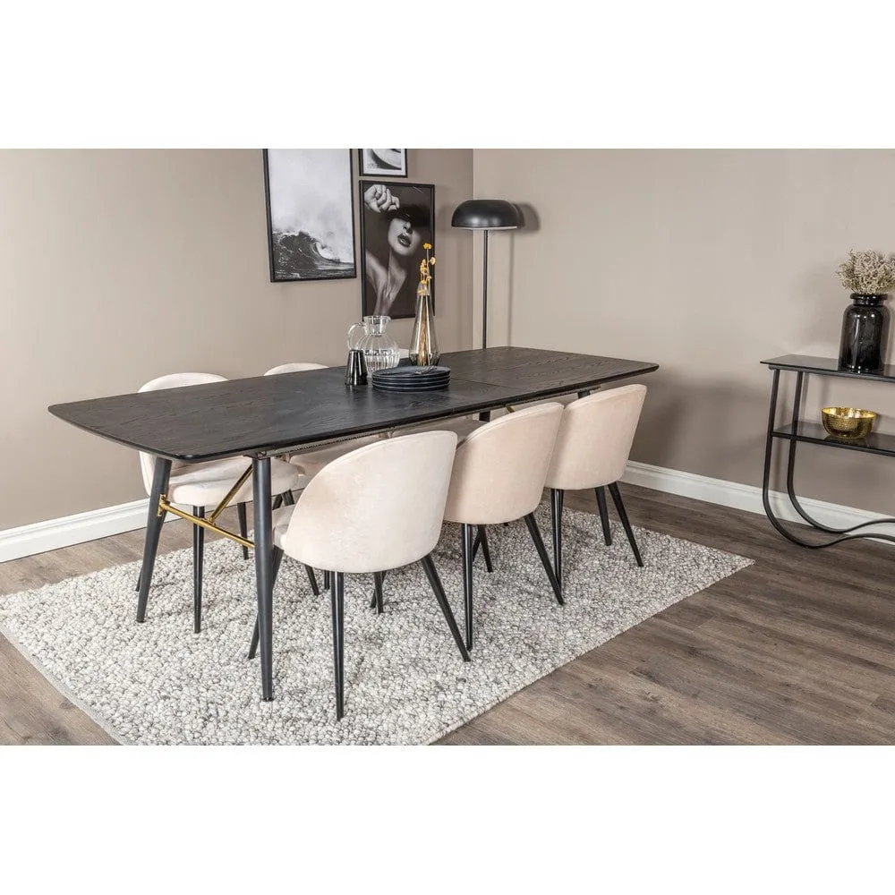 Venture Home Matstol Velvet pair-set Beige