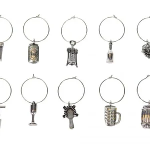 Vinställ Vinglas Koppmarkör Alloy Dryckmix Silver 10st
