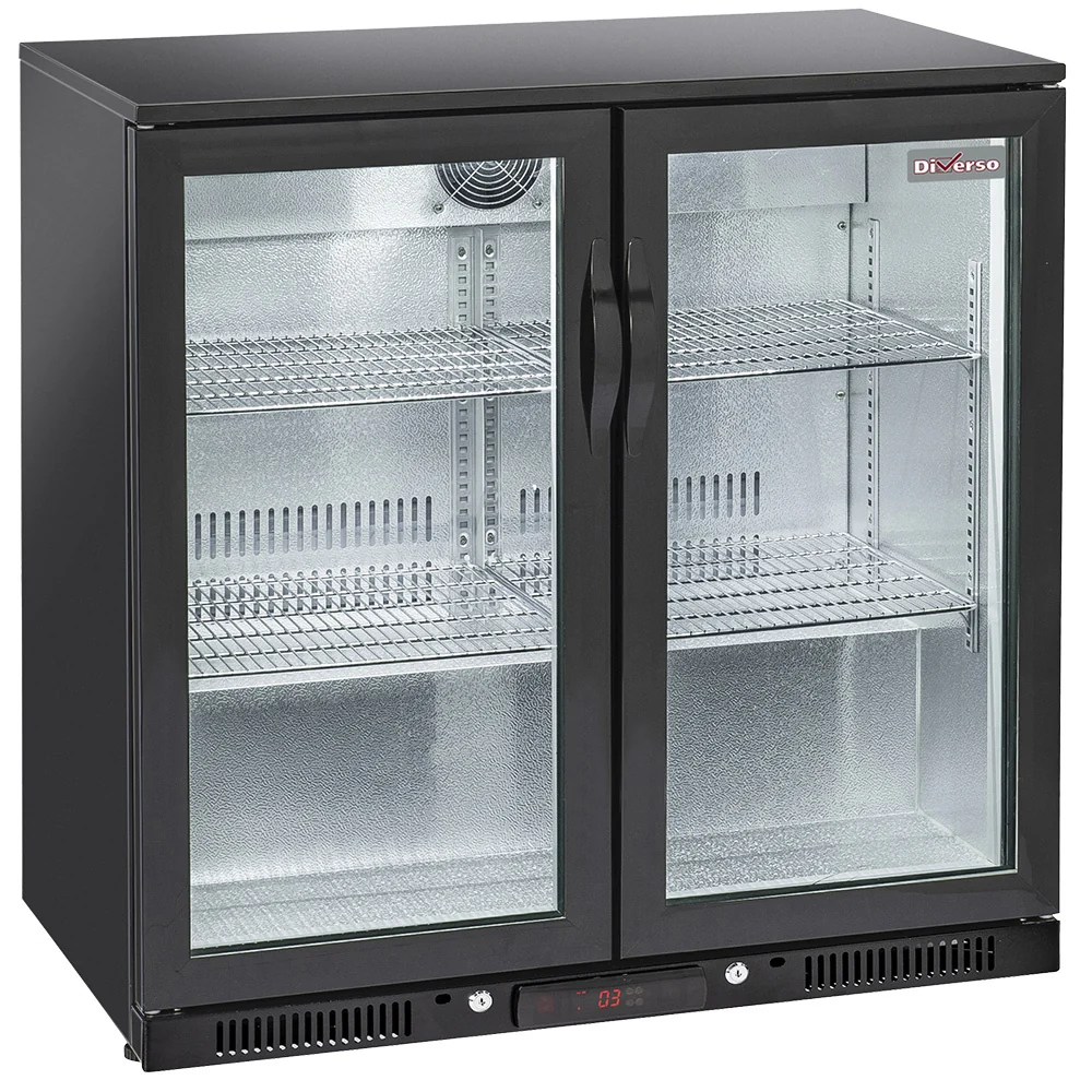 Ventilerad "back bar" flaskkylare, 2 dörrar i glas