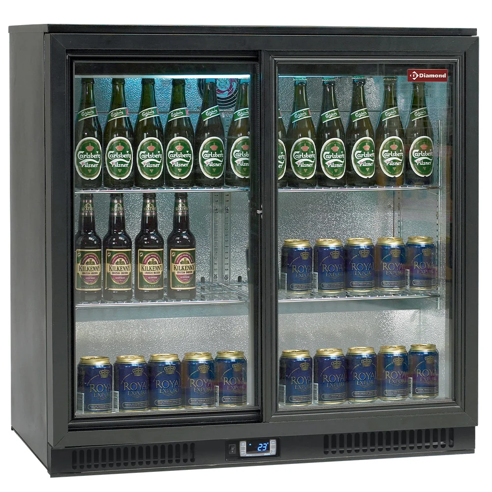 Ventilerad flaskkylare, "Back Bar", 2 skjutdörrar