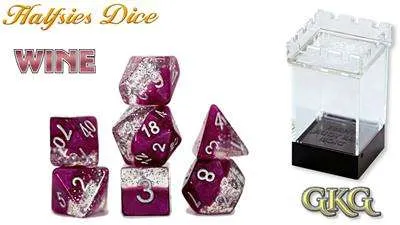 Halfsies Dice - Glitter Edition - Wine (7 Dice Adjust