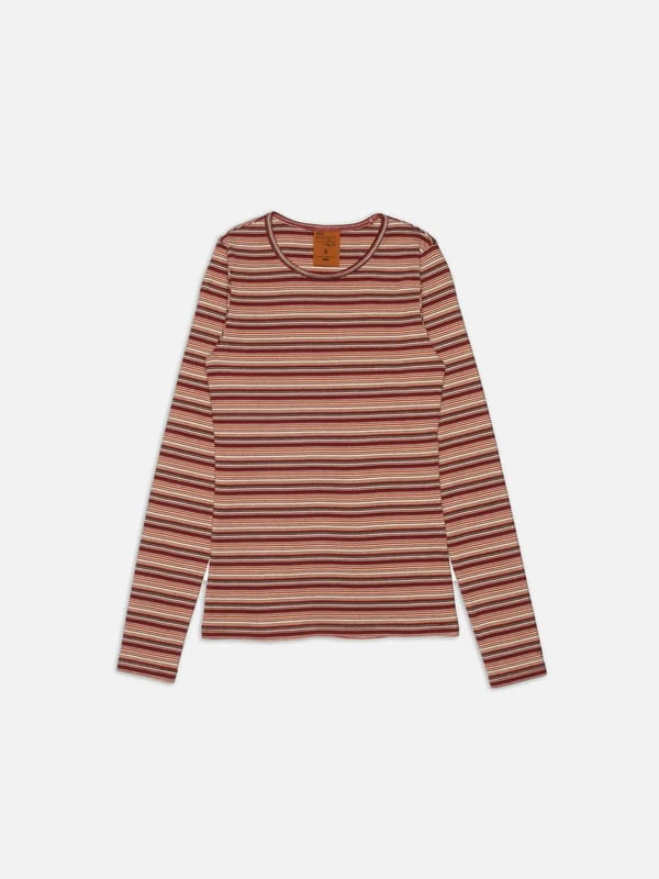 Jessy LS T-Shirt Banded Rib, Wine Xs