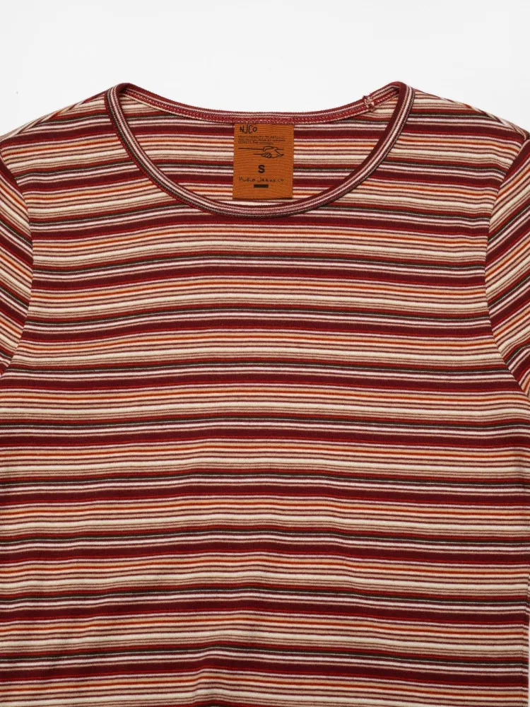 Jessy LS T-Shirt Banded Rib, Wine Xs