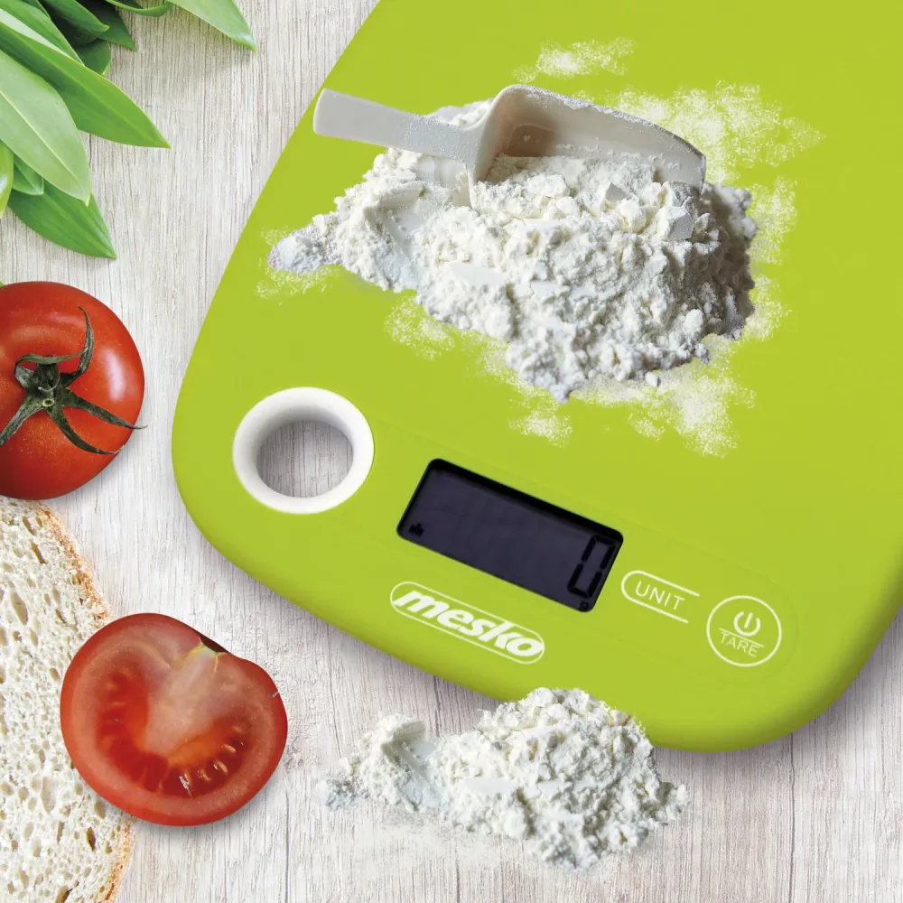 Mesko köksvåg, LCD-display, upp till 5 kg, tarering, grön, MS 3159g